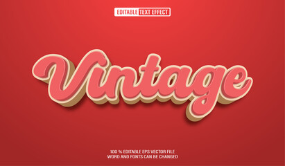 Editable 3d text style effect - Vintage Retro text effect Template