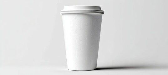 Elegant and Minimalistic White Paper Cup Mockup for Commercial Use in Branding and Presentations