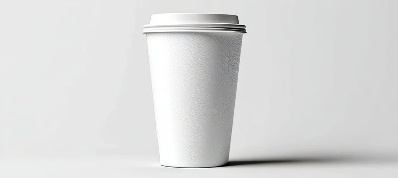 Elegant and Minimalistic White Paper Cup Mockup for Commercial Use in Branding and Presentations