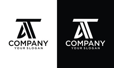 Creative Alphabet letters Initials Monogram logo TA, AT, T and A