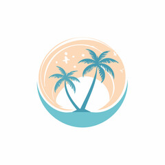 Vector logo and print design templates, summer palms, tropical hand drawn illustrations, palm trees boho elements, grid patterns and prints with square elements for social media and posts, stationery