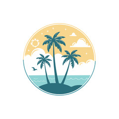 Vector logo and print design templates, summer palms, tropical hand drawn illustrations, palm trees boho elements, grid patterns and prints with square elements for social media and posts, stationery