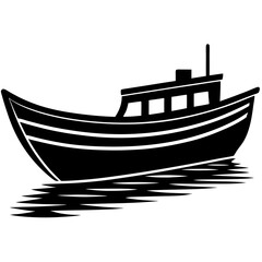 fishing boat vector illustration