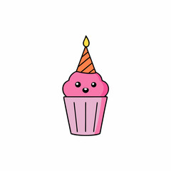 vector illustration of a cupcake