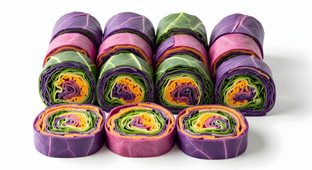 Vibrant Cabbage Rolls With Colorful Fillings For Unique Culinary Visuals