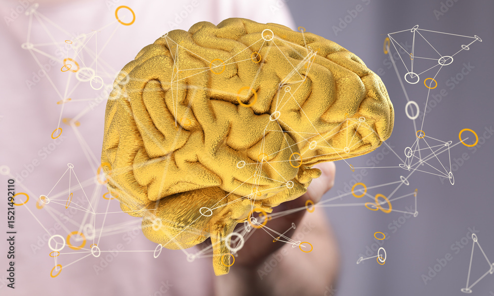 Aufkleber Unlocking brainpower:  Visualizing neural connections and cognitive potential.