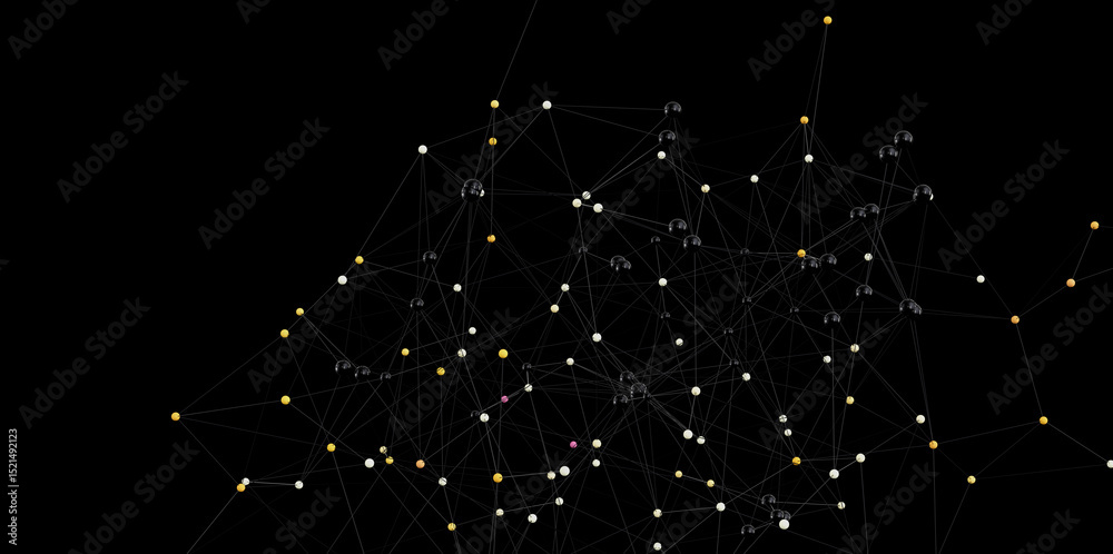 Leinwandbilder abstract background with connected dots and lines. network, technology, connection concept.
