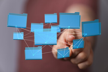 Abstract image of interconnected files, representing data network, digital storage, cloud...