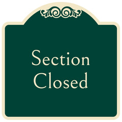 Retail store sign section closed