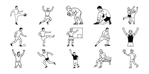  Expressive Football Moments Silhouette Vector Pack
