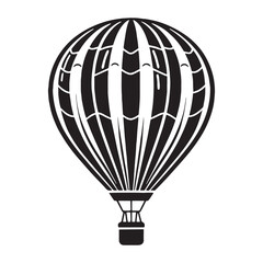 Naklejka premium Hot Air Balloon silhouette soaring with ease – Hot Air Balloon illustration – Minimalist Hot Air Balloon vector – Vehicle silhouette