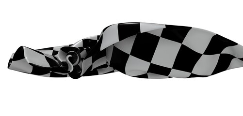 Dynamic image of a checkered flag waving. Perfect for sports, racing, or competition themes.