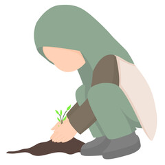 Kid planting tree