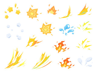 衝撃のエフェクトのイラスト素材セット