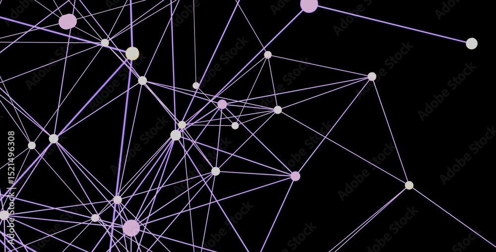 Fototapete Stock photo of an abstract network connection with nodes and lines. Perfect for technology, communication, and connection concepts.