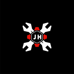 JH Initials Vektor Stok Otomotif Logo Design