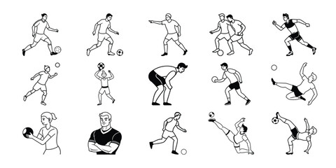 Tactical Football Player Moves Vector Set