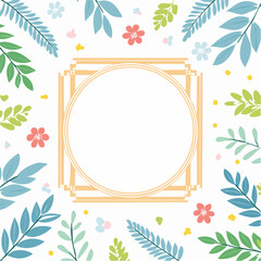 Fototapeta premium Vector design templates in simple modern style with copy space for text, flowers and leaves - wedding invitation backgrounds and frames, social media stories wallpapers
