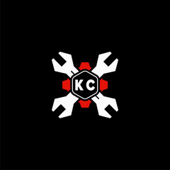 KC Initials Vektor Stok Otomotif Logo Design