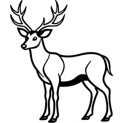 Fototapeta premium A versatile vector illustration of a deer silhouette, perfect for designs featuring wild mammals, antlers, and nature