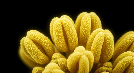 Obraz premium Golden Pollen Grains Macro Photography Revealing The Wonders Of Nature