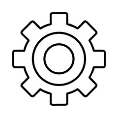 Gear icon vector graphic illustration, settings cog wheel machine part mechanical engineering tool, eps