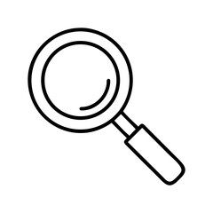 Magnifying glass icon vector illustration for search find zoom and discovery in outline style element