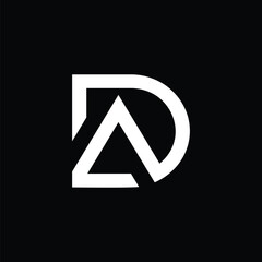 Modern letter DA logo design