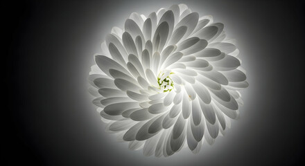 Radiant Bloom White Flower Close-Up On Dark Background