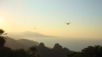 sunset over the river