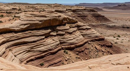 Grand Landscape Of A Scenic Desert Canyon And Rock Geological Formation