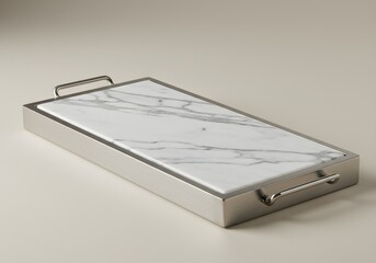 Marble and Stainless Steel Cheese Board