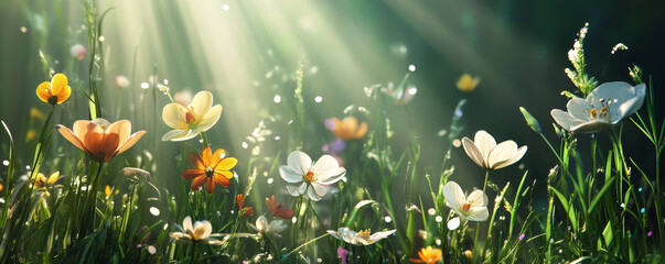 Yellow Buttercups in Spring Sunshine