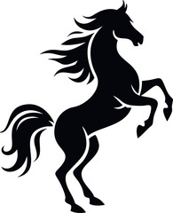 Majestic Stallion Silhouette Elegant Black Horse Vector Art