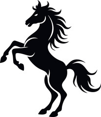 Majestic Stallion Silhouette A Powerful Black Horse Illustration
