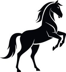 Majestic Stallion Silhouette Elegant Black Horse Illustration
