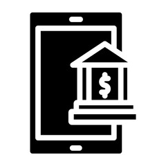Online Banking Vector Glyph Icon Design