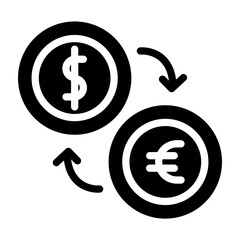 Currency Exchange Vector Glyph Icon Design