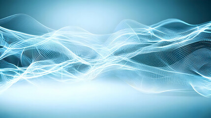 Abstract Light Blue Digital Wave Pattern