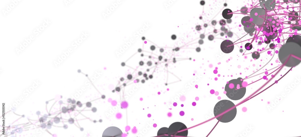 Leinwandbilder abstract background with pink and grey dots connected by lines. perfect for technology, network, and