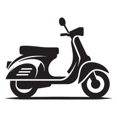 Dynamic Scooter silhouette on the move – Scooter illustration – Minimalist Scooter vector – Vehicle silhouette

