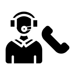 Customer Support Vector Glyph Icon Design