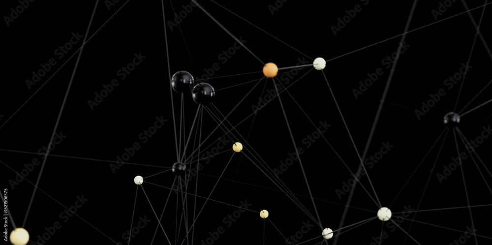 Leinwandbilder modern digital network connection. abstract background with lines and dots. technology concept.