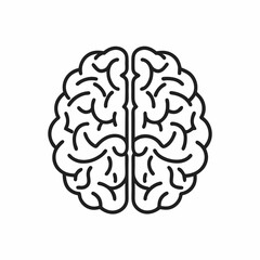 Minimal Brain Vector Icon illustration.