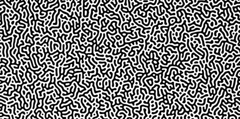 Diffusion reaction seamless vector pattern. Natural seamless line pattern. Linear design with biological shapes. Reaction-diffusion or truing pattern formation. abstract truing organic wallpaper.	