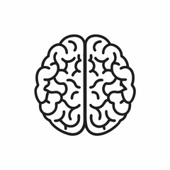 Minimal Brain Vector Icon illustration.