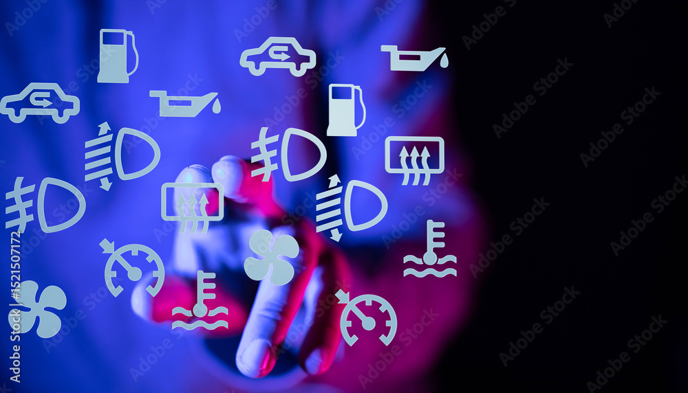 Poster learn to identify and understand common car dashboard warning lights. prevent costly repairs!