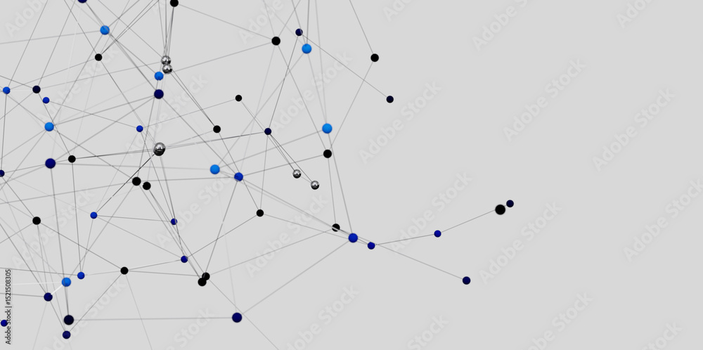 Poster Modern abstract background with network connection dots and lines. Ideal for technology, data, and communication concepts.