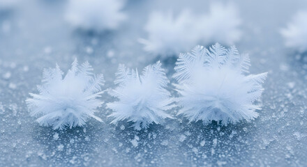 Delicate Ice Crystals Forming on Frozen Surface, A Winter's Beauty