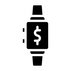 Smart Watch Vector Glyph Icon Design